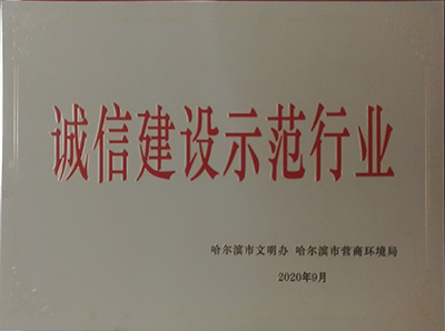 誠信建設(shè)示范行業(yè)